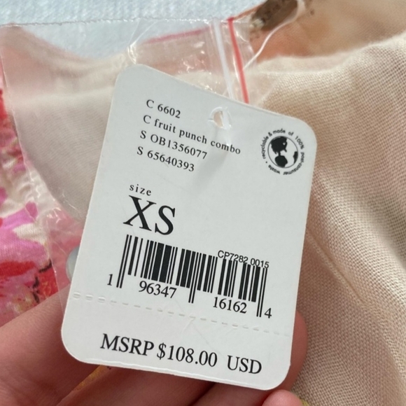 NWT Free People Floral Midi Dress - Pink and Orange - Picture 3 of 4